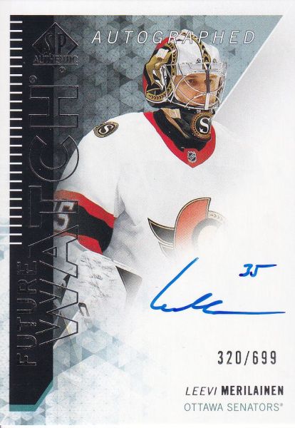 AUTO RC karta LEEVI MERILAINEN 23-24 SP Authentic 13-14 Retro Autographed Future Watch /699